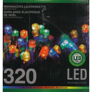 LED-320- vianočná reťaz farebná - 320 ks - 24 m