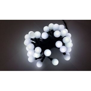 LED-100 - vianočná reťaz studená biela - okruh - 100 ks - 6,9 m guličky