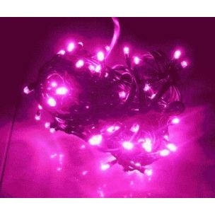 Vianočná led svetelná reťaz vnútorná - 100led - 4,95m ružová
